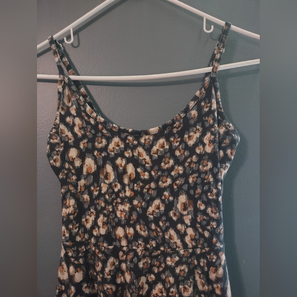 Sunflower Floral Blue Summer Skater Dress - Picture 3 of 4